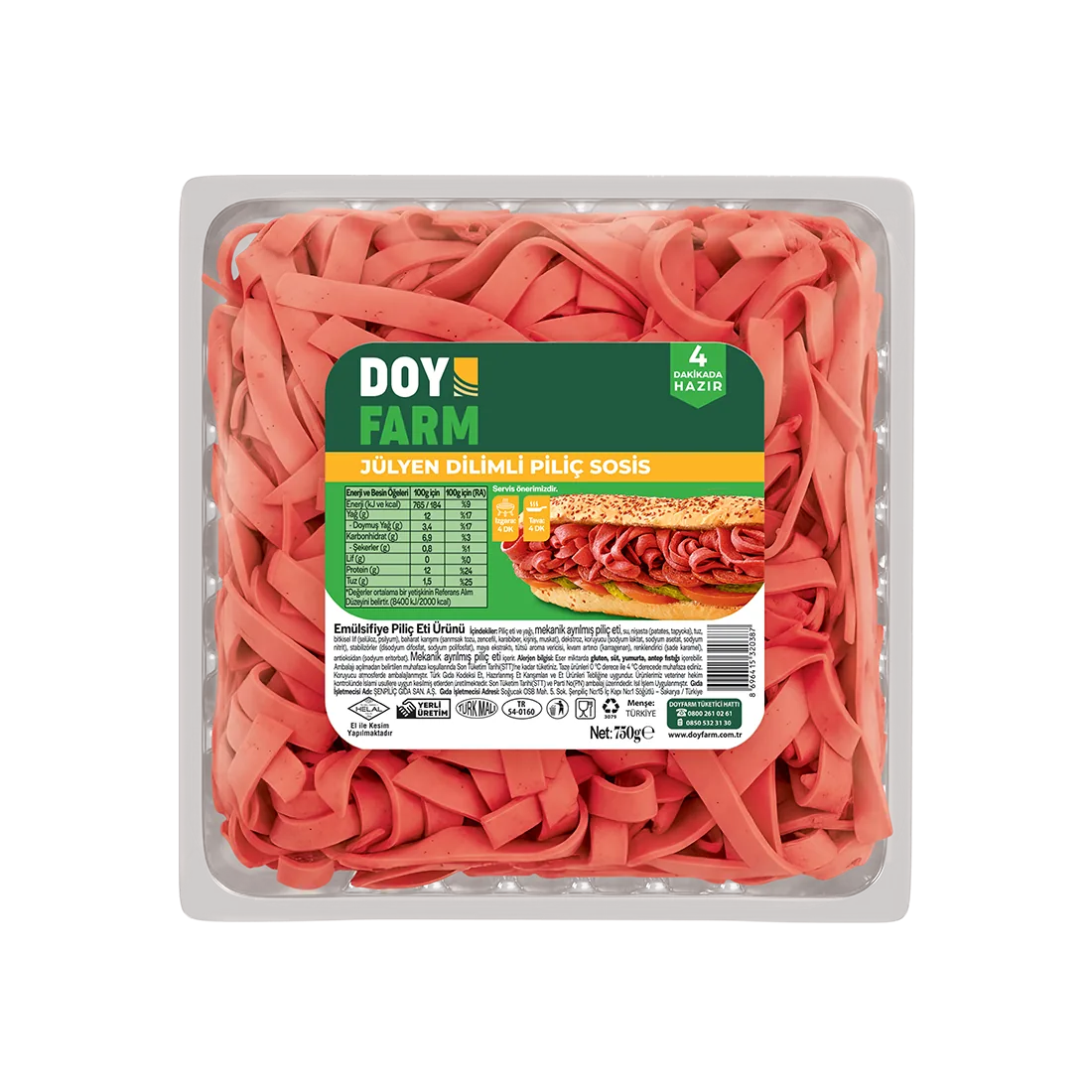 Jülyen Piliç Sosis 750gr