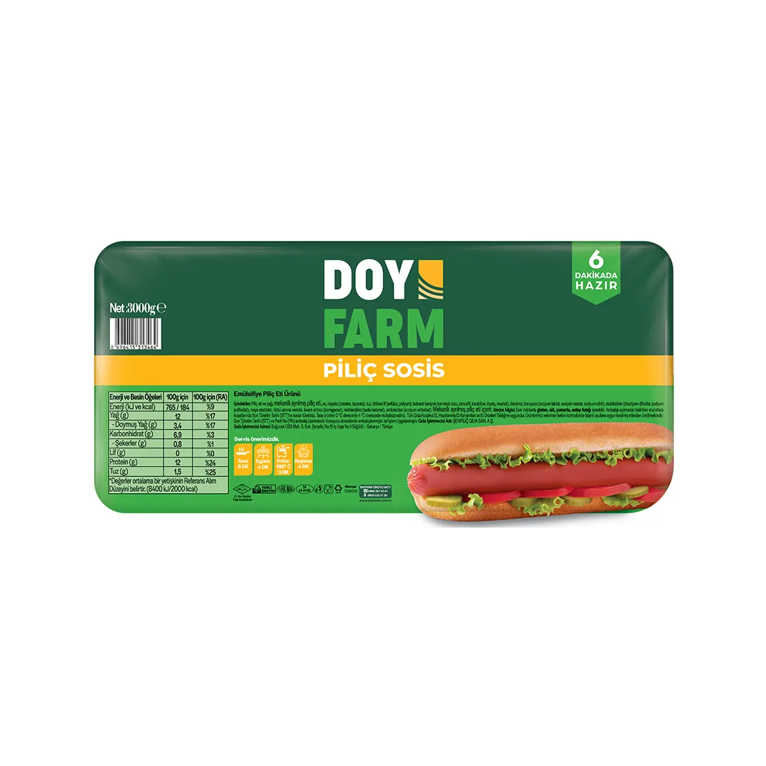 Piliç Sosis 3000gr