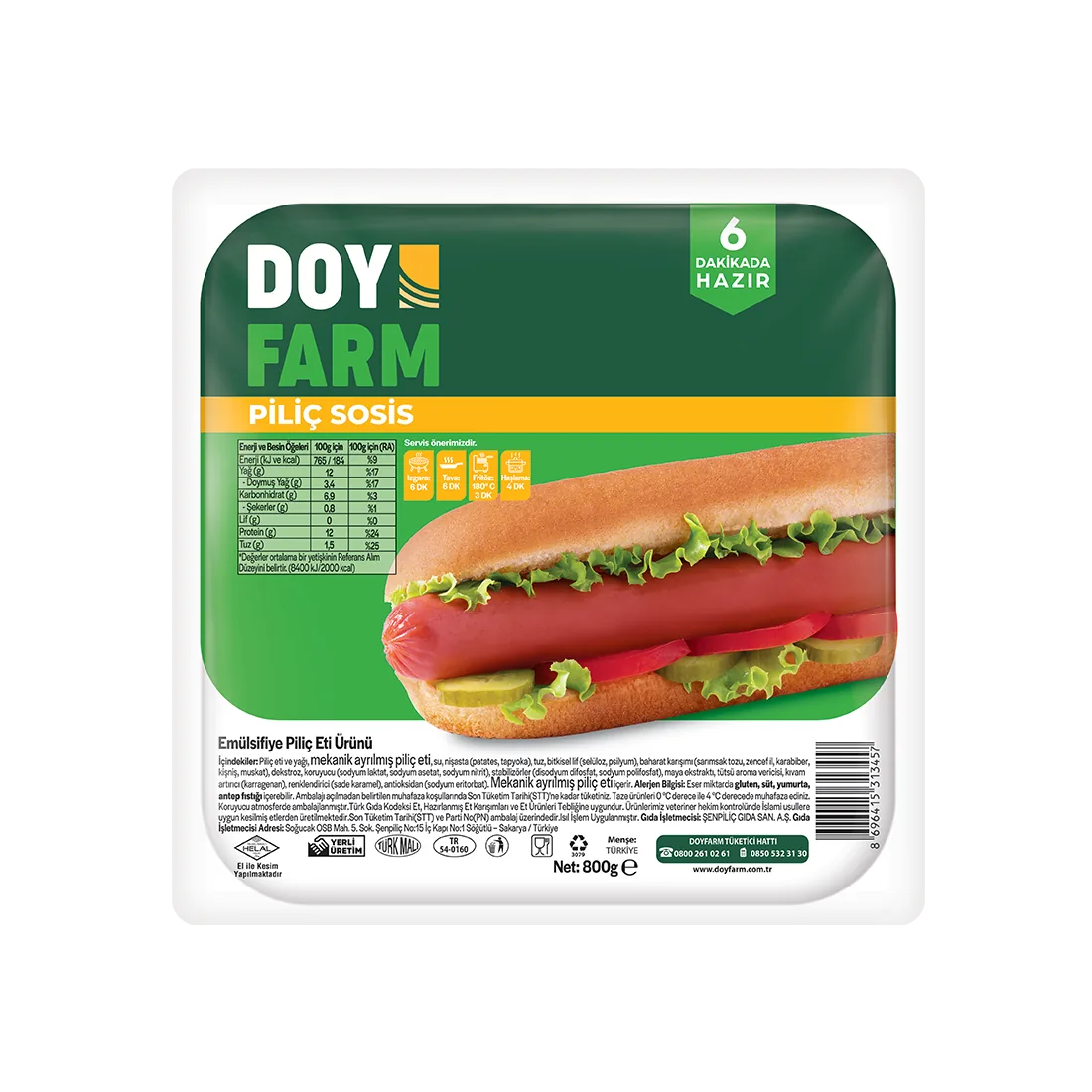 Piliç Sosis 800gr